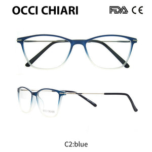 OCCI CHIAR Cat Eye Blue Light Glasses Frame Women Computer Glasses Decorative Myopia Prescription Eyeglasses Frames Fake Eyewear