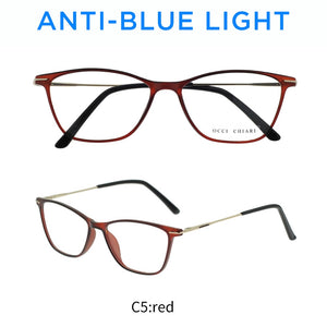 OCCI CHIAR Cat Eye Blue Light Glasses Frame Women Computer Glasses Decorative Myopia Prescription Eyeglasses Frames Fake Eyewear