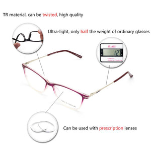 OCCI CHIAR Cat Eye Blue Light Glasses Frame Women Computer Glasses Decorative Myopia Prescription Eyeglasses Frames Fake Eyewear