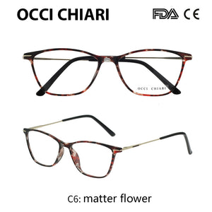 OCCI CHIAR Cat Eye Blue Light Glasses Frame Women Computer Glasses Decorative Myopia Prescription Eyeglasses Frames Fake Eyewear