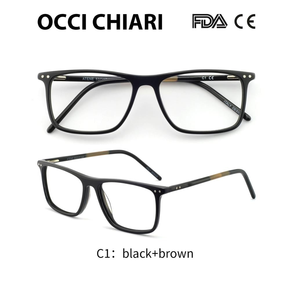 OCCI CHIARI Blue light glasses Frame Eyeglasses Frames Men prescription Acetate Male Spectacle Frames Optical Glasses