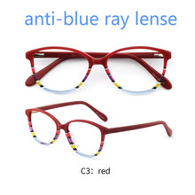 Load image into Gallery viewer, CHIARI Spring Hinges Prescription Lens Medical Optical Eyeglass Woman Frame Stripes Colorful Navy Red Italy Design W-CORRU