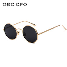 Carica l&#39;immagine nel visualizzatore di Gallery, OEC CPO Classic Men Round Sunglasses Women Metal Frame UV400 Sun Glasses Men&#39;s Female Eyewear O90