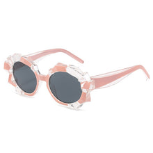 Load image into Gallery viewer, OEC CPO Crystal Frame Sunglasses Women Vintage Punk Round Sun Glasses Female Trendy Black Pink Steampunk Eyeglasses O361