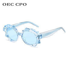 Load image into Gallery viewer, OEC CPO Crystal Frame Sunglasses Women Vintage Punk Round Sun Glasses Female Trendy Black Pink Steampunk Eyeglasses O361