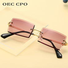 Load image into Gallery viewer, Fashion Popular Rimless Rectangle Sunglasses Women Men Shades Alloy Glasses UV400 O264