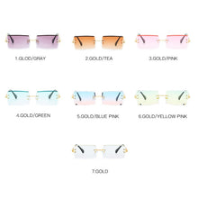 Load image into Gallery viewer, Fashion Popular Rimless Rectangle Sunglasses Women Men Shades Alloy Glasses UV400 O264