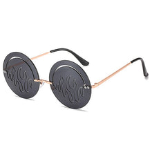 Load image into Gallery viewer, OEC CPO Rimless Sunglasses Women Vintage Round Hollow Sunglasses Men Personality Frameless Flame Glasses Shades Oculos