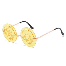 Load image into Gallery viewer, OEC CPO Rimless Sunglasses Women Vintage Round Hollow Sunglasses Men Personality Frameless Flame Glasses Shades Oculos