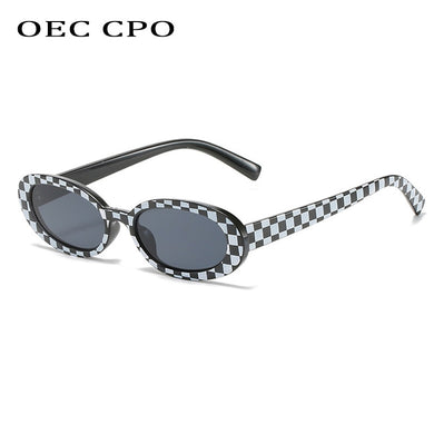 OEC CPO Small Oval Sunglasses Women Brand Designer Elegant Sun Glasses Female Personality Eyeglasses UV400 Oculos