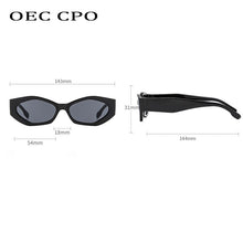 Load image into Gallery viewer, OEC CPO Square Sunglasses Women Vintage Green Black Sun Glasses Ladies Retro Brand Rectangle Eyeglasses Female UV400