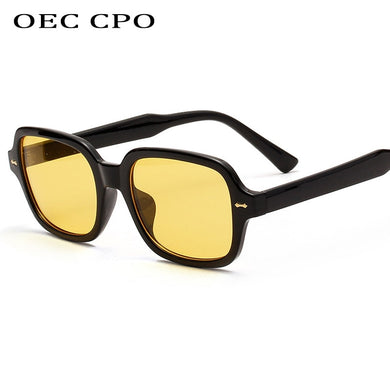 Occhiali da sole quadrati unisex moda uomo donna moda occhiali da sole gialli con montatura piccola occhiali da sole retrò femminili UV400 