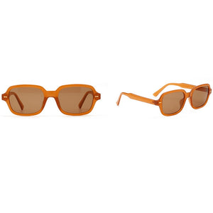Fashion Unisex Square Sunglasses Men Women Fashion Small Frame Yellow Sunglasses Female Retro Rivet Glasses UV400