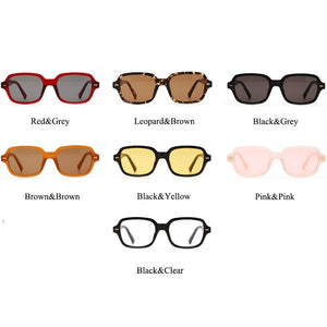 Fashion Unisex Square Sunglasses Men Women Fashion Small Frame Yellow Sunglasses Female Retro Rivet Glasses UV400