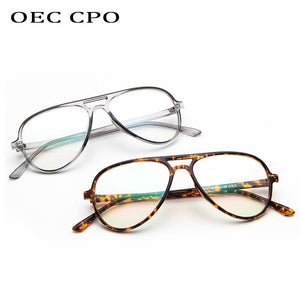 OEC CPO Vintage Clear Glasses Unisex Eyewear Pilot EyeGlass Optical Glasses Frame Transparent Lens O408
