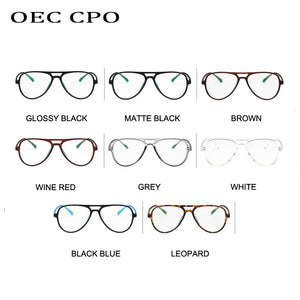 OEC CPO Vintage Clear Glasses Unisex Eyewear Pilot EyeGlass Optical Glasses Frame Transparent Lens O408