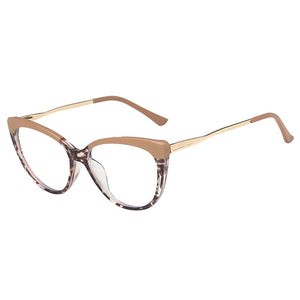 OEC CPO Ladies Optical Cat eye Glasses Women Prescription Eyewear Frame Female Vintage Metal Clear Lens Spectacles O1164