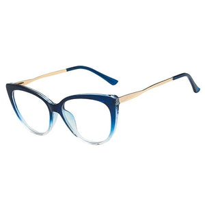 OEC CPO Ladies Optical Cat eye Glasses Women Prescription Eyewear Frame Female Vintage Metal Clear Lens Spectacles O1164