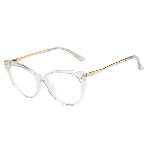 OEC CPO Ladies Optical Cat eye Glasses Women Prescription Eyewear Frame Female Vintage Metal Clear Lens Spectacles O1164