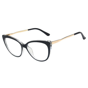 OEC CPO Ladies Optical Cat eye Glasses Women Prescription Eyewear Frame Female Vintage Metal Clear Lens Spectacles O1164