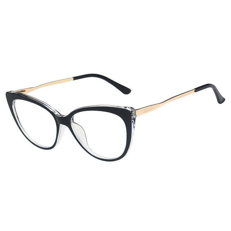 OEC CPO Ladies Optical Cat eye Glasses Women Prescription Eyewear Frame Female Vintage Metal Clear Lens Spectacles O1164