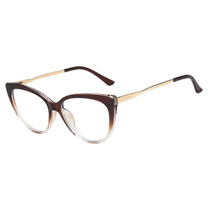 OEC CPO Ladies Optical Cat eye Glasses Women Prescription Eyewear Frame Female Vintage Metal Clear Lens Spectacles O1164