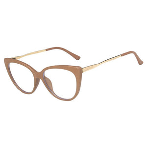 OEC CPO Ladies Optical Cat eye Glasses Women Prescription Eyewear Frame Female Vintage Metal Clear Lens Spectacles O1164
