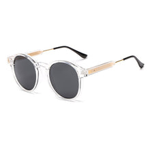 Load image into Gallery viewer, OEC CPO Male Classic Round Sunglasses Men Retro Grey Frame SunGlasses Women Brand Design Gold Alloy Leg Unisex UV400  O130