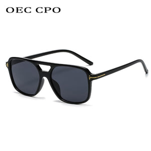 OEC CPO Square Sunglasses Unique Yellow Color Glasses Female Outdoor Ocean Blue Green Party Eyewear UV400 Oculos