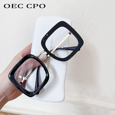 OEC CPO Overside Square Glasses Women Men Transparent Optical Glasses Frames Female Clear Eyeglasses 0631