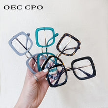 Carica l&#39;immagine nel visualizzatore di Gallery, OEC CPO Occhiali quadrati overside Donna Uomo Montature per occhiali ottici trasparenti Occhiali da vista trasparenti femminili 0631 
