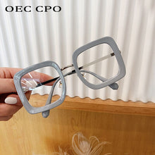 Carica l&#39;immagine nel visualizzatore di Gallery, OEC CPO Occhiali quadrati overside Donna Uomo Montature per occhiali ottici trasparenti Occhiali da vista trasparenti femminili 0631 