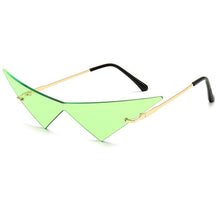 Load image into Gallery viewer, Oversized Cat eye Rimless Sunglasses Women Fashion One Piece Lens Sun Glasses Female Trend Triangle Eyewear Men UV400