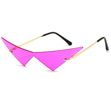 Load image into Gallery viewer, Oversized Cat eye Rimless Sunglasses Women Fashion One Piece Lens Sun Glasses Female Trend Triangle Eyewear Men UV400