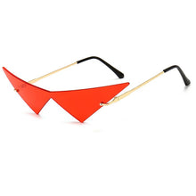 Load image into Gallery viewer, Oversized Cat eye Rimless Sunglasses Women Fashion One Piece Lens Sun Glasses Female Trend Triangle Eyewear Men UV400