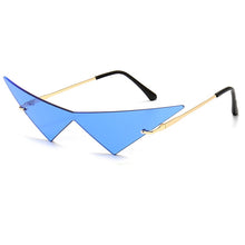 Load image into Gallery viewer, Oversized Cat eye Rimless Sunglasses Women Fashion One Piece Lens Sun Glasses Female Trend Triangle Eyewear Men UV400