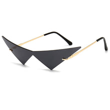 Load image into Gallery viewer, Oversized Cat eye Rimless Sunglasses Women Fashion One Piece Lens Sun Glasses Female Trend Triangle Eyewear Men UV400