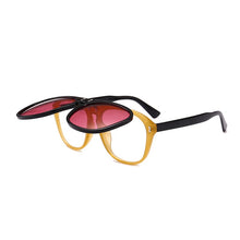 Carica l&#39;immagine nel visualizzatore di Gallery, OEC CPO Oversized Square Sunglasses Women Personality Flip Up Grey Sunglasses Men Double Unisex Goggles Eyeglasses UV400 O215