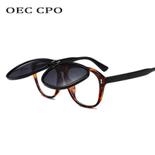 Carica l&#39;immagine nel visualizzatore di Gallery, OEC CPO Oversized Square Sunglasses Women Personality Flip Up Grey Sunglasses Men Double Unisex Goggles Eyeglasses UV400 O215