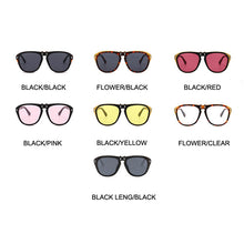 Carica l&#39;immagine nel visualizzatore di Gallery, OEC CPO Oversized Square Sunglasses Women Personality Flip Up Grey Sunglasses Men Double Unisex Goggles Eyeglasses UV400 O215