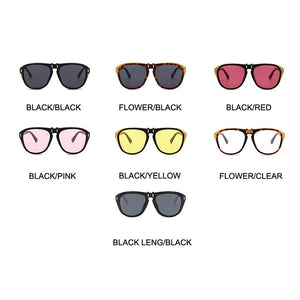 OEC CPO Oversized Square Sunglasses Women Personality Flip Up Grey Sunglasses Men Double Unisex Goggles Eyeglasses UV400 O215