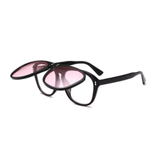 Carica l&#39;immagine nel visualizzatore di Gallery, OEC CPO Oversized Square Sunglasses Women Personality Flip Up Grey Sunglasses Men Double Unisex Goggles Eyeglasses UV400 O215