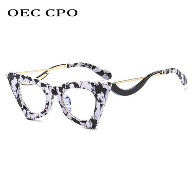 OEC CPO Retro Cat Eye Optical Glasses Frames Women Clear Lens Glasses Female Prescription Eyeglasses Frame E678