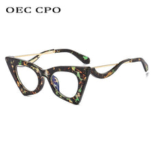 Load image into Gallery viewer, OEC CPO Retro Cat Eye Optical Glasses Frames Women Clear Lens Glasses Female Prescription Eyeglasses Frame E678