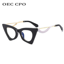 Load image into Gallery viewer, OEC CPO Retro Cat Eye Optical Glasses Frames Women Clear Lens Glasses Female Prescription Eyeglasses Frame E678