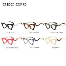 Load image into Gallery viewer, OEC CPO Retro Cat Eye Optical Glasses Frames Women Clear Lens Glasses Female Prescription Eyeglasses Frame E678