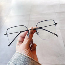 Carica l&#39;immagine nel visualizzatore di Gallery, OEC CPO Semi-Rimless Clear Lens Glasses Women Retro Optical Eyeglass Frame Female Metal Half frame Spectacle Eyewear Frames