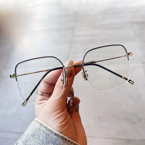 OEC CPO Semi-Rimless Clear Lens Glasses Women Retro Optical Eyeglass Frame Female Metal Half frame Spectacle Eyewear Frames