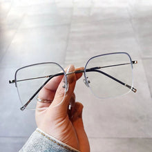 Carica l&#39;immagine nel visualizzatore di Gallery, OEC CPO Semi-Rimless Clear Lens Glasses Women Retro Optical Eyeglass Frame Female Metal Half frame Spectacle Eyewear Frames