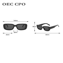 Carica l&#39;immagine nel visualizzatore di Gallery, OEC CPO Small Square Sunglasses Women Plastic Frame Orange Gradient Sunglasses Female Trendy Brand Designer Eyeglasses UV400